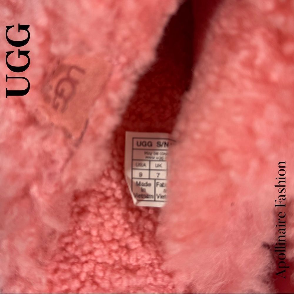 UGG MAXI CURLY PLATFORM SLIDES IN PINK SIZE 9 WOM… - image 4